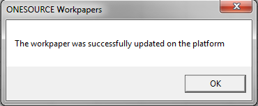 Screen capture showing the confirmation message for an upload.